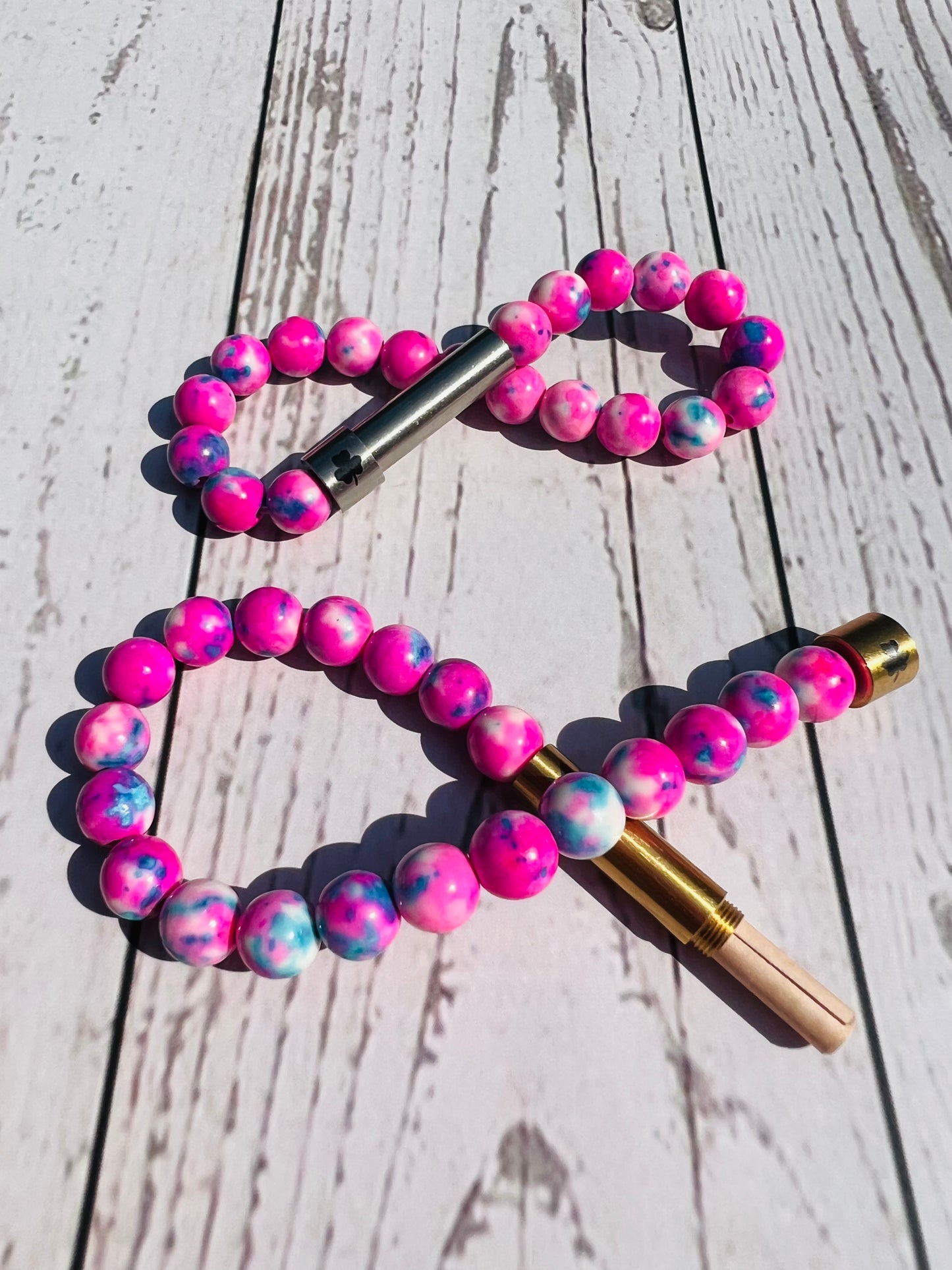 Pink & Blue Rainstone Sentiment Bracelet