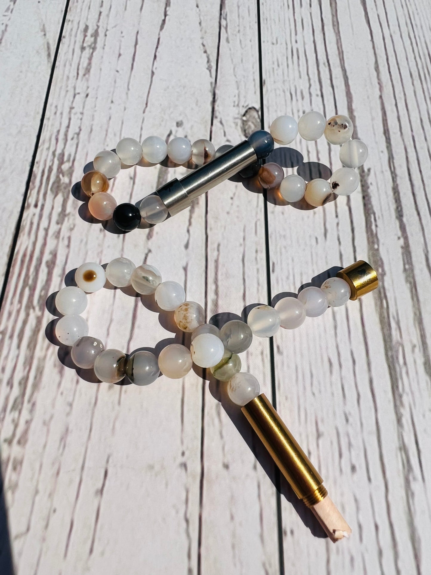 Neutral Agate Sentiment Bracelet