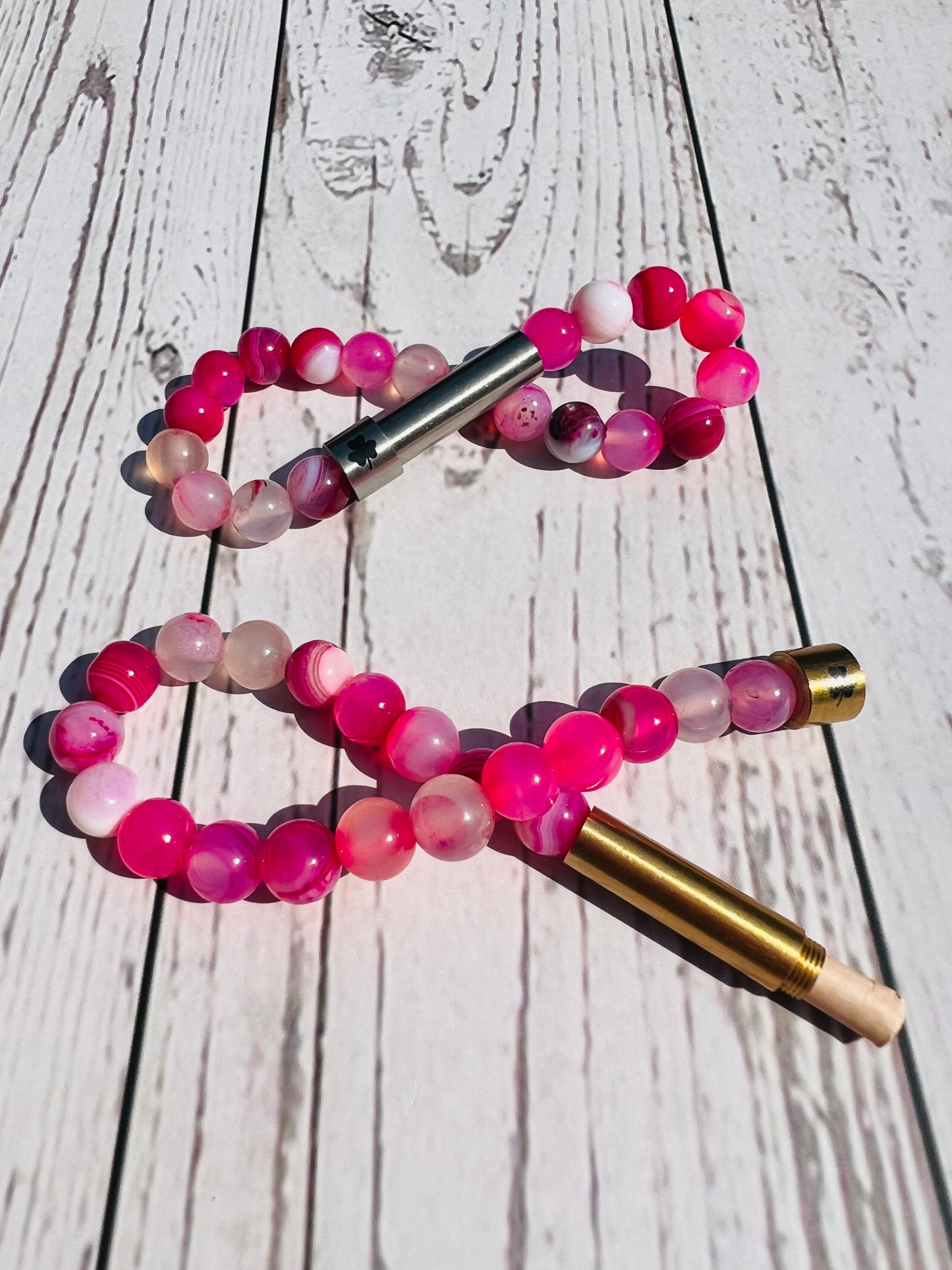 Pink Agate Sentiment Bracelet