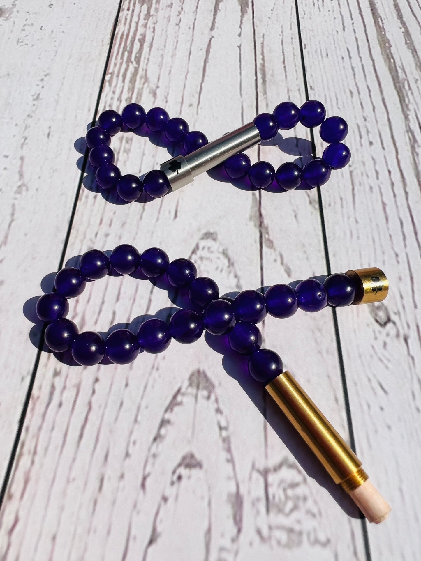 Purple Chalcedony Sentiment Bracelet