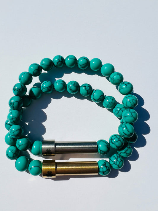 Green Turquoise Sentiment Bracelet