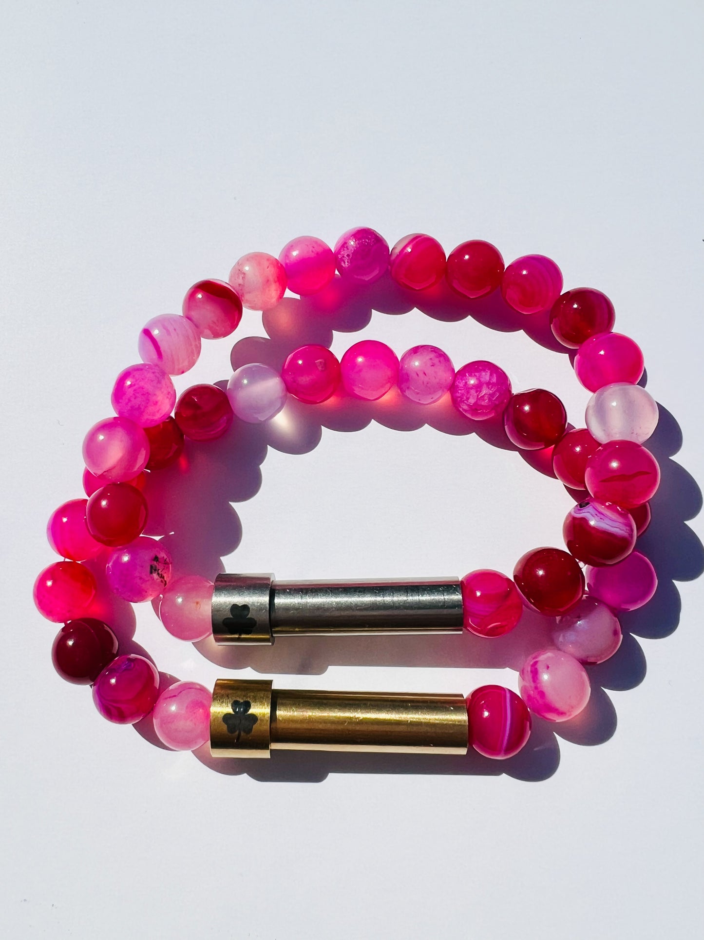 Pink Agate Sentiment Bracelet