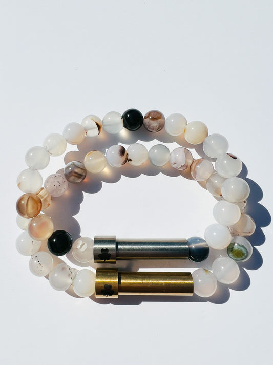 Neutral Agate Sentiment Bracelet