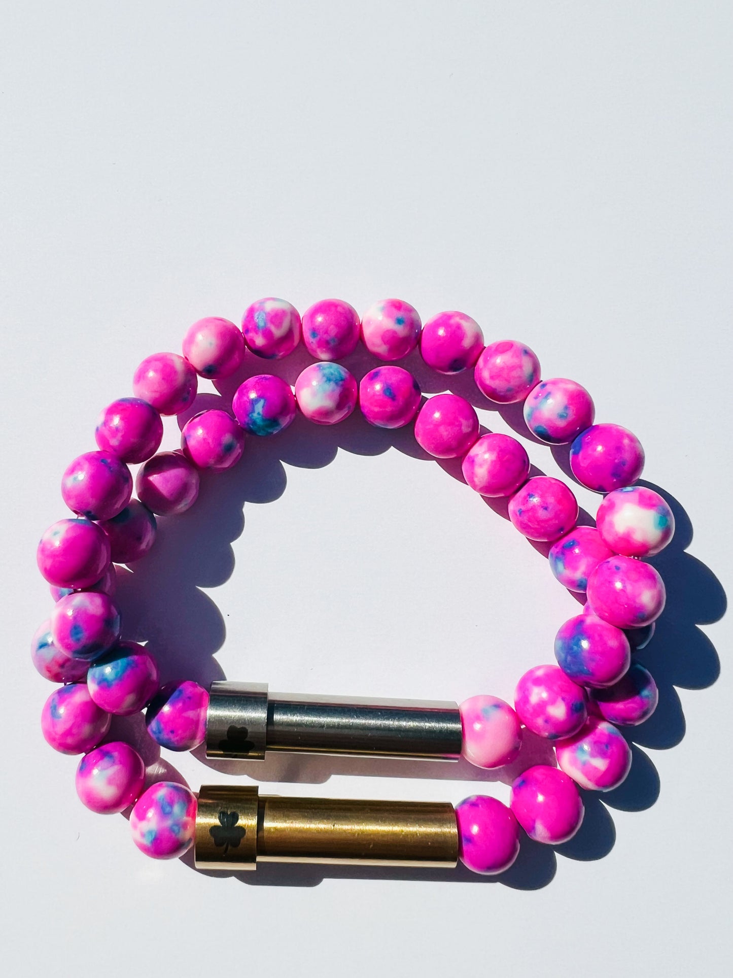 Pink & Blue Rainstone Sentiment Bracelet