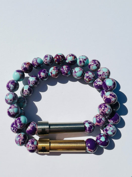 Blue & Purple Sediment Jasper Sentiment Bracelet